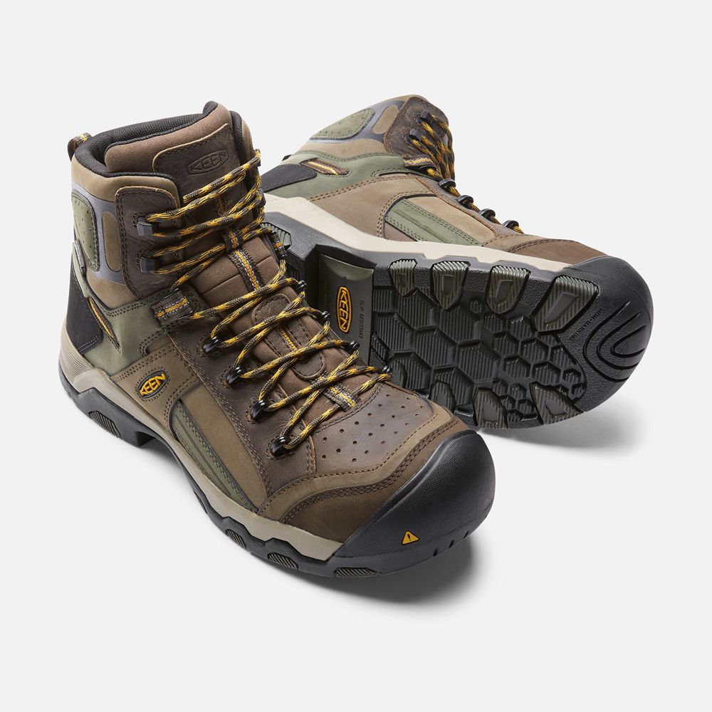 Botas de Trabajo Keen Mexico Marrom - Hombre Davenport Al Waterproof Mid (Composite Toe) - OD7185490